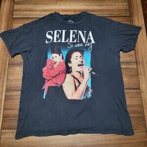 Official Selena Merchandise Black Tee "Selena Si Una Vez" - Size Large